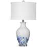 2_Bassett Sirius 27" Bubble Reactive Glaze White Blue Ceramic Table Lamp