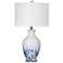 Bassett Sirius 27" Bubble Reactive Glaze White Blue Ceramic Table Lamp