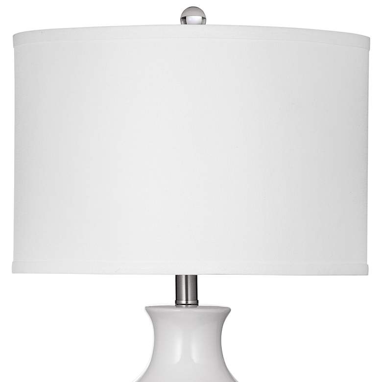Image 3 Bassett Sirius 27" Bubble Reactive Glaze White Blue Ceramic Table Lamp more views