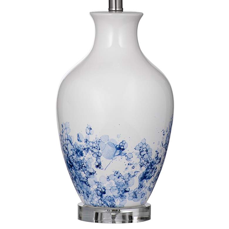 Image 4 Bassett Sirius 27" Bubble Reactive Glaze White Blue Ceramic Table Lamp more views
