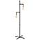 Bassett Telestar 64" Bronze Metal Pipe 2-Light Industrial Floor Lamp