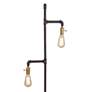 Bassett Telestar 64" Bronze Metal Pipe 2-Light Industrial Floor Lamp
