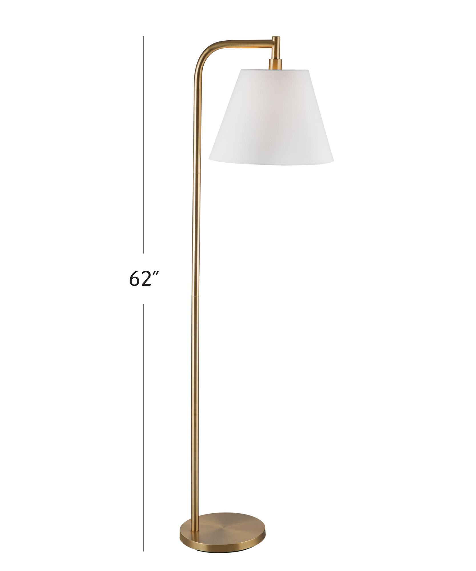 Image 5 Bassett Telfair 62" Modern Tall Gold Floor Lamp more views