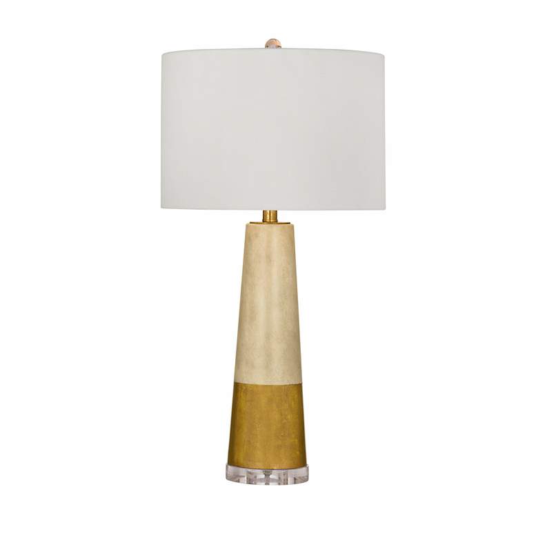 Image 2 Bassett Vargas 30" High Two Tone Gold Finish Cement Table Lamp