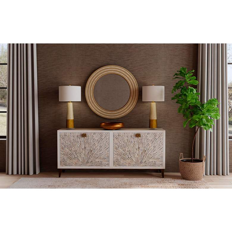 Image 5 Bassett Vargas 30" High Two Tone Gold Finish Cement Table Lamp more views