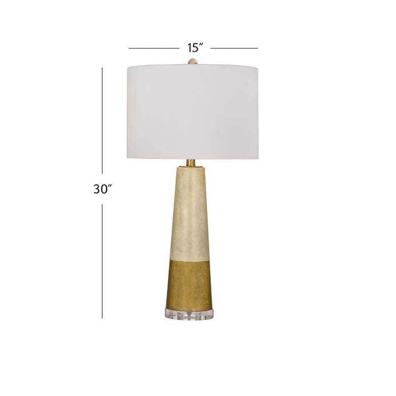 Image 6 Bassett Vargas 30" High Two Tone Gold Finish Cement Table Lamp more views