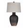 Bassett Volga 28" Rustic Modern Jar Matte Black Ceramic Table Lamp