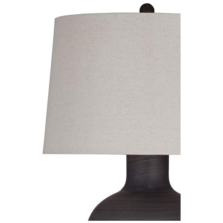 Image 2 Bassett Volga 28" Rustic Modern Jar Matte Black Ceramic Table Lamp more views