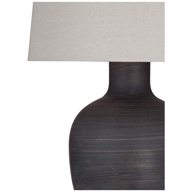 Image 3 Bassett Volga 28" Rustic Modern Jar Matte Black Ceramic Table Lamp more views