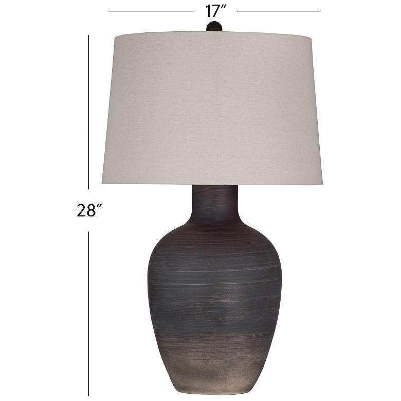 Image 4 Bassett Volga 28" Rustic Modern Jar Matte Black Ceramic Table Lamp more views