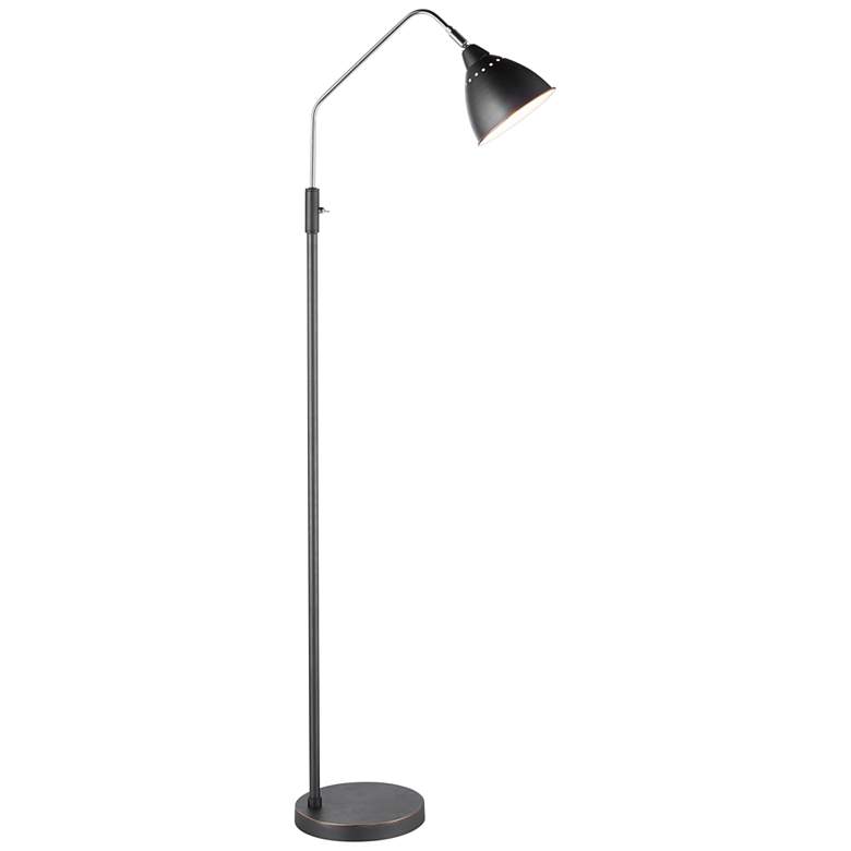 Image 2 Bassett Walden 56" High Bronze Metal Arc Arm Reading Floor Lamp