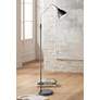 1_Bassett Walden 56" High Bronze Metal Arc Arm Reading Floor Lamp