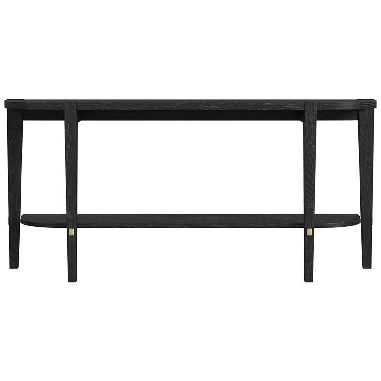 Image 2 Bassett Whitfield 64" Wide Black Rubberwood Rectangle Console Table