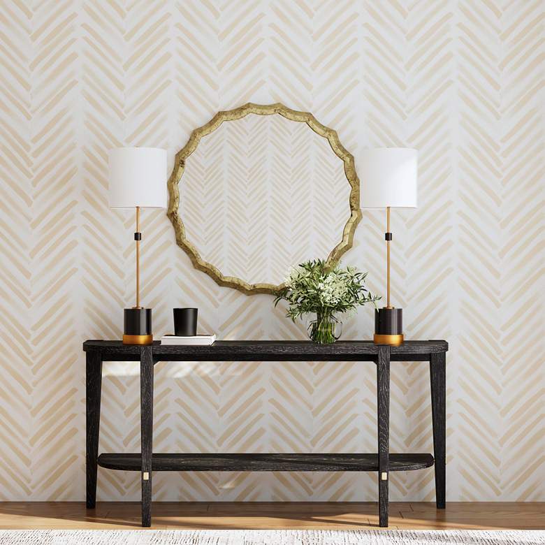 Image 5 Bassett Whitfield 64" Wide Black Rubberwood Rectangle Console Table more views