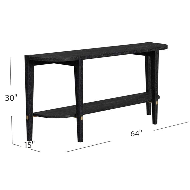 Image 6 Bassett Whitfield 64" Wide Black Rubberwood Rectangle Console Table more views