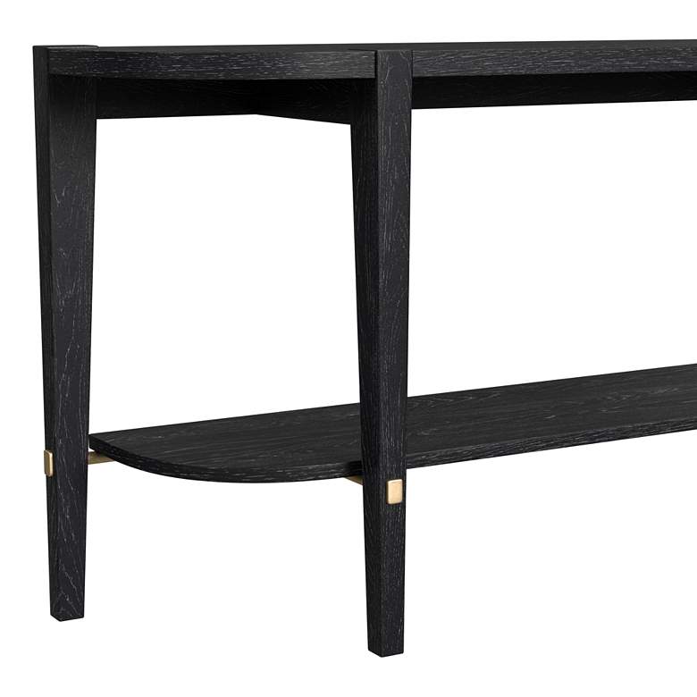 Image 7 Bassett Whitfield 64" Wide Black Rubberwood Rectangle Console Table more views