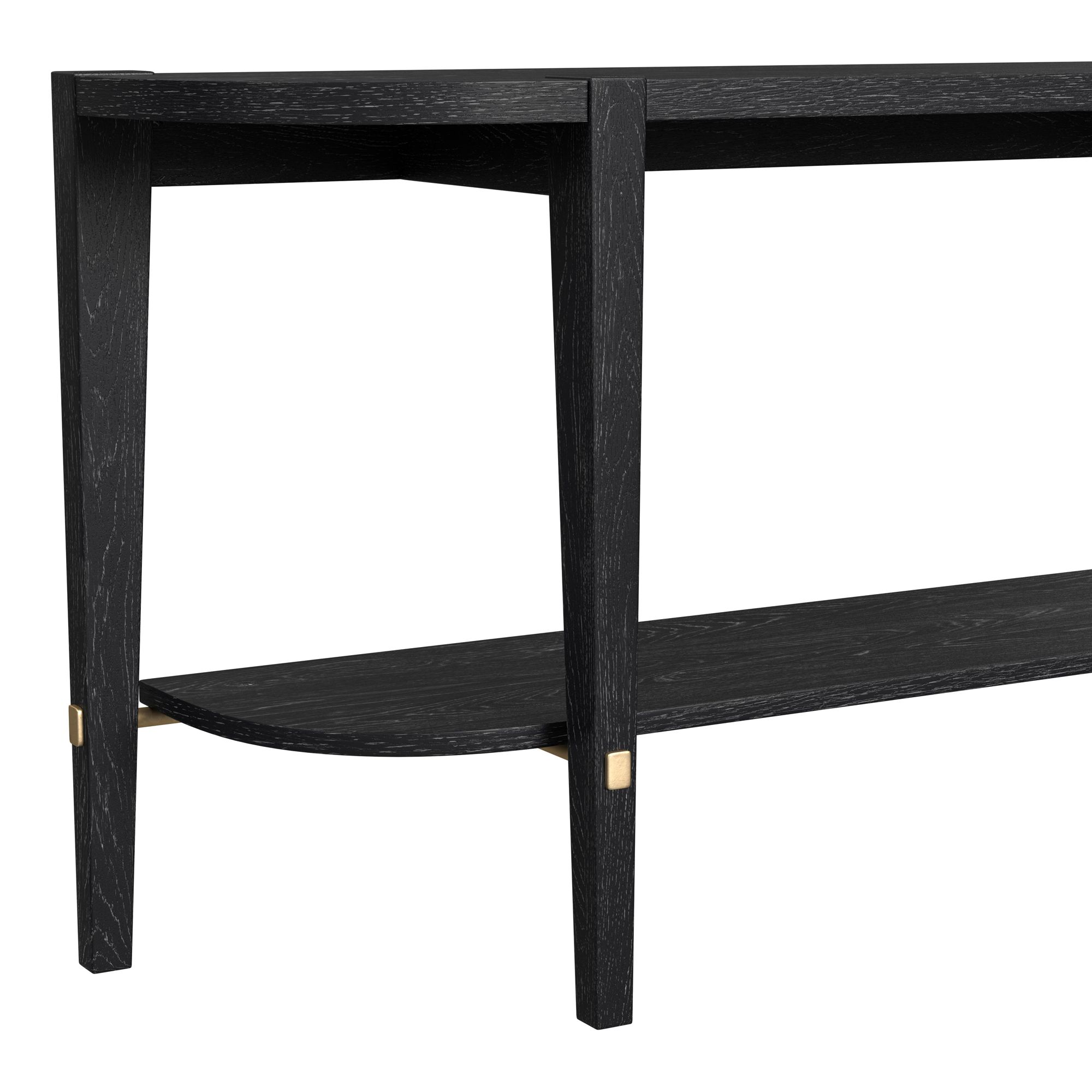 Bassett Whitfield 64" Wide Black Rubberwood Rectangle Console Table