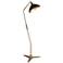 Bassett Zep 52" Black and Gold Angled Arm Modern Floor Lamp