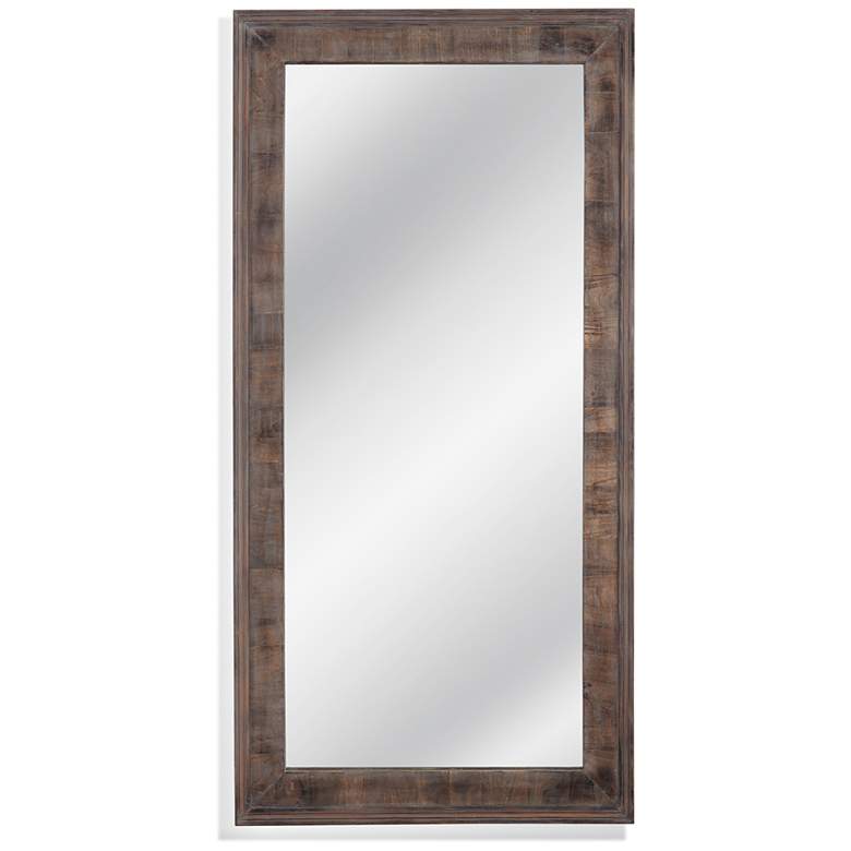 Image 1 Bassett Zip Weathered Gray 40" x 80" Rectangular Floor Mirror