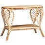 Bastet 39 1/2"W Natural Brown Rattan 2-Tier Console Table