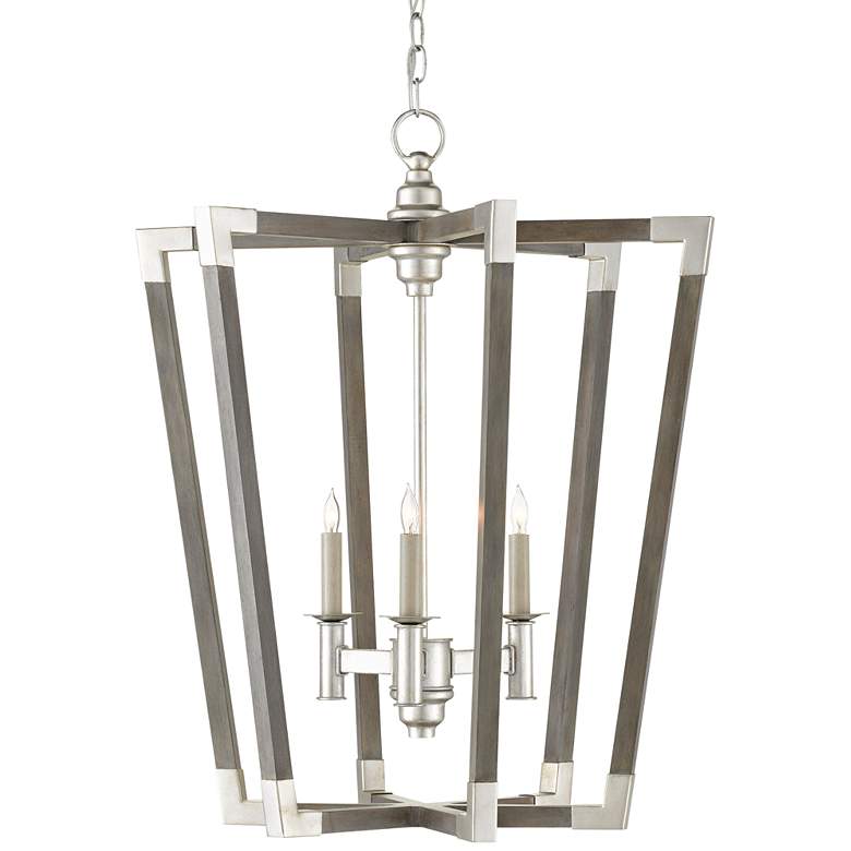 Image 3 Bastian 23 1/2 inchW Chateau Gray Silver 3-Light Foyer Pendant more views