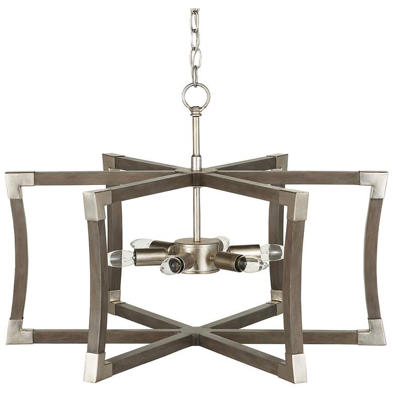 Image 2 Bastian 27" Wide Gray and Silver 6-Light Pendant more views