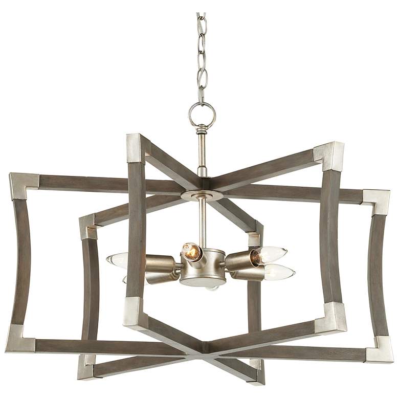 Image 4 Bastian 27" Wide Gray and Silver 6-Light Pendant more views