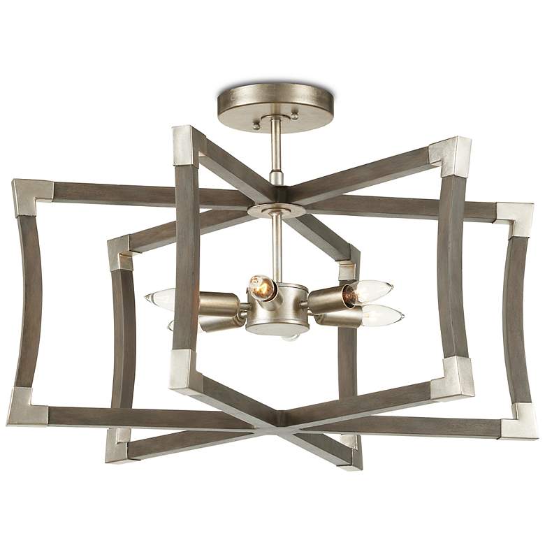 Image 5 Bastian 27" Wide Gray and Silver 6-Light Pendant more views