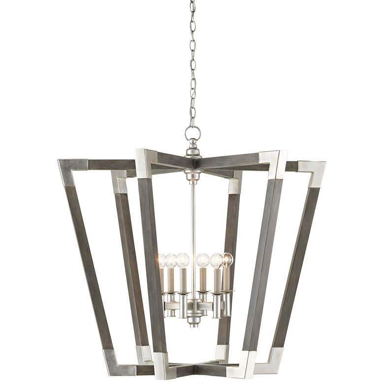 Image 2 Bastian 37 1/4"W Chateau Gray Silver 6-Light Foyer Pendant