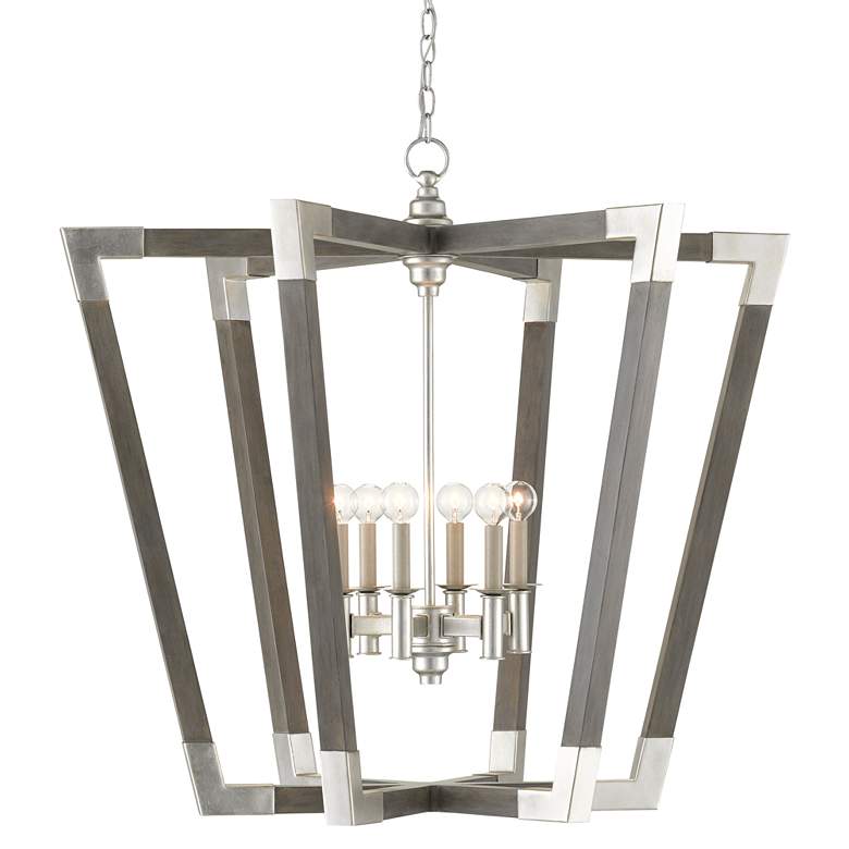 Image 3 Bastian 37 1/4 inchW Chateau Gray Silver 6-Light Foyer Pendant more views