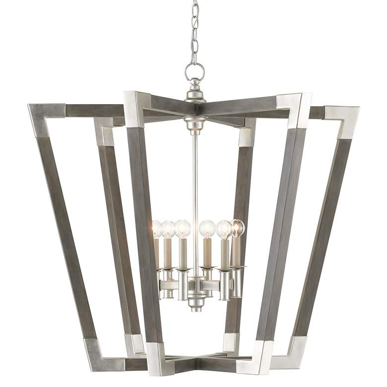 Image 3 Bastian 37 1/4"W Chateau Gray Silver 6-Light Foyer Pendant more views