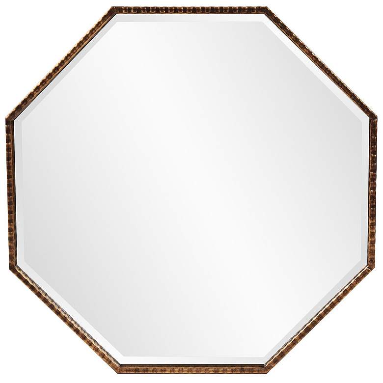 Image 2 Bastian Antique Bronze 28" Octagonal Wall Mirror