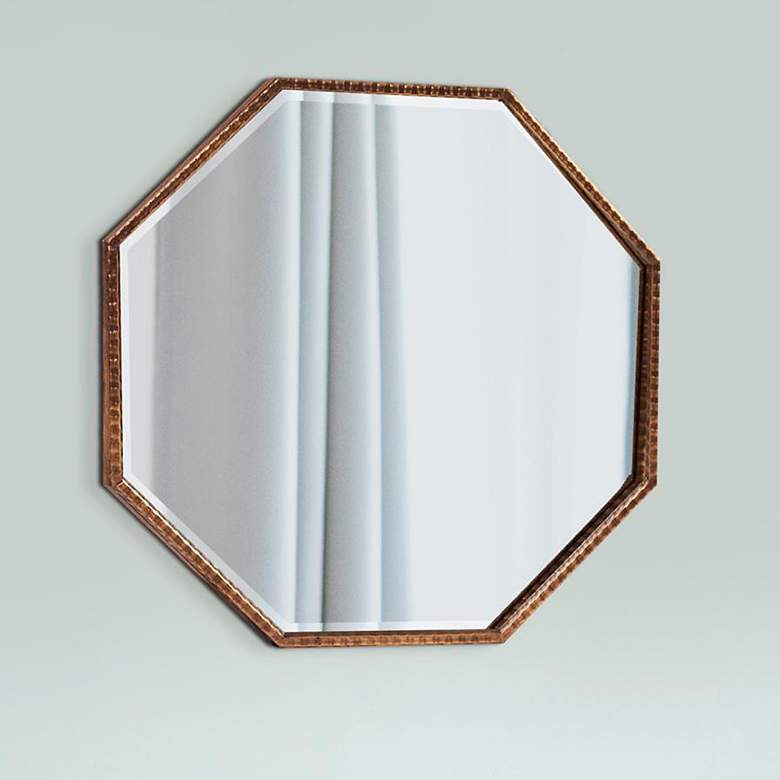 Image 1 Bastian Antique Bronze 28" Octagonal Wall Mirror