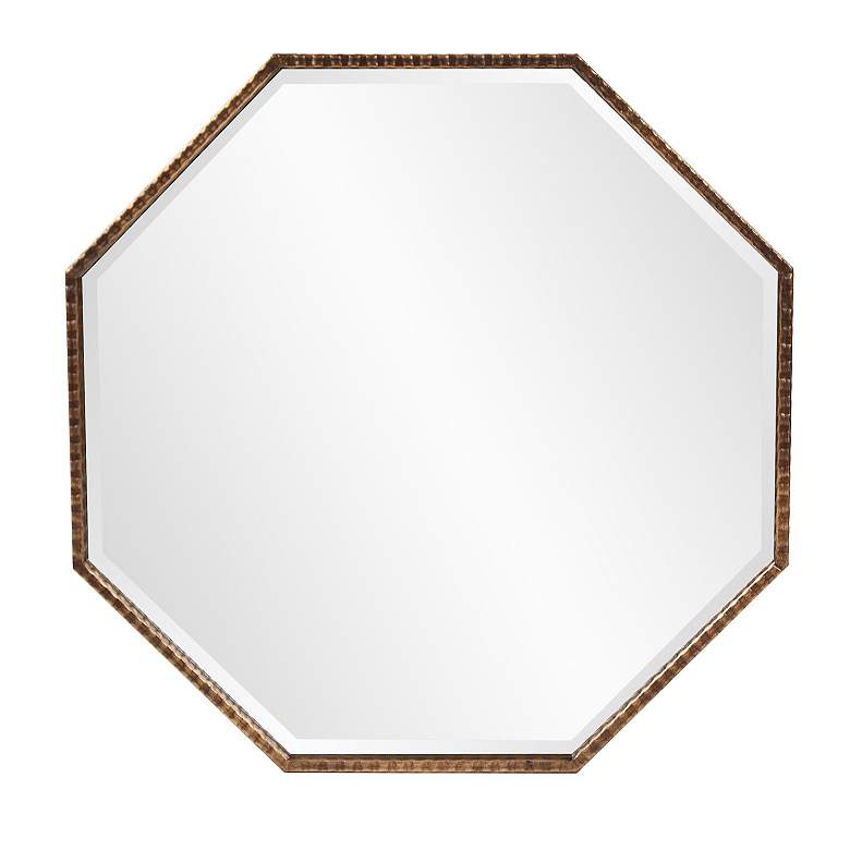 Image 3 Bastian Antique Bronze 28" Octagonal Wall Mirror more views