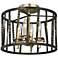 Bastille 14"W Pompeii Silver and Silver Leaf Ceiling Light