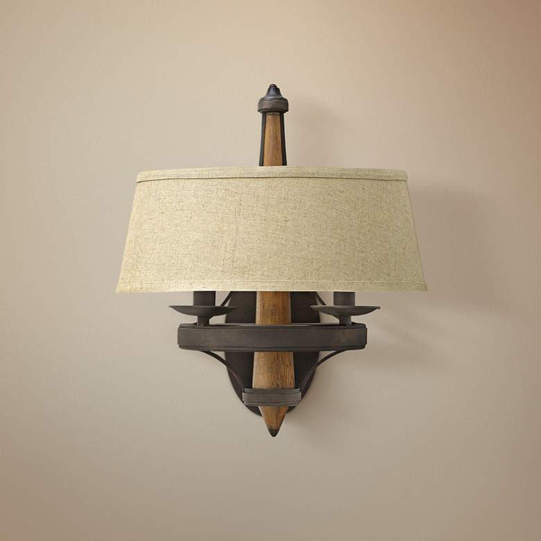 Image 1 Bastille 16 1/4 inch High Vintage Bronze Wall Sconce