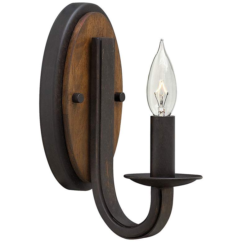 Image 1 Bastille 9 1/2" High Vintage Bronze Wall Sconce