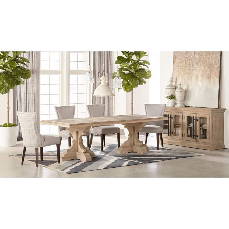 Image 1 Bastille 98 1/2 inch Wide Smoke Gray Wood Dining Table