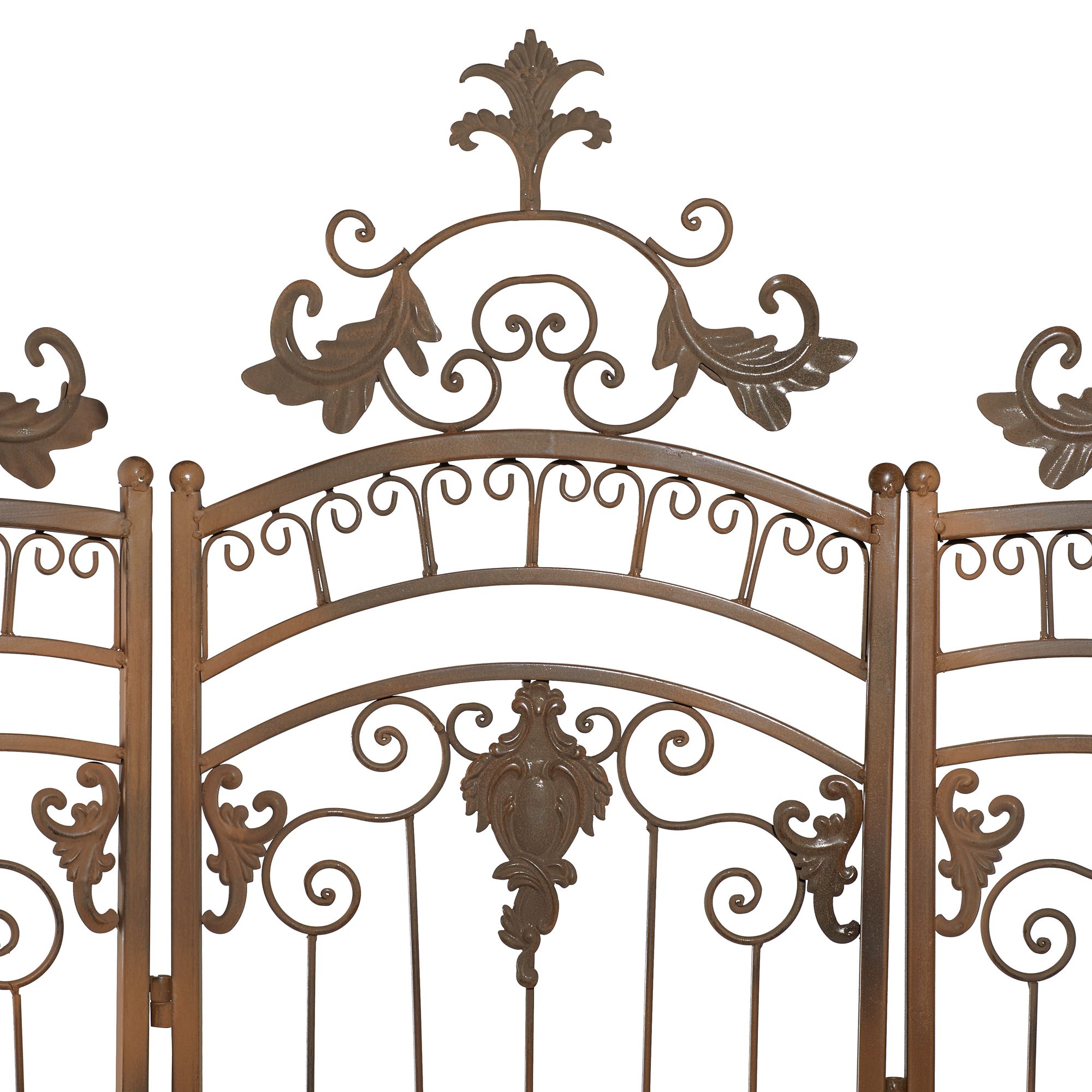 Image 3 Bastille Dark Brown 80"H 5-Panel Arched Room Divider Screen more views