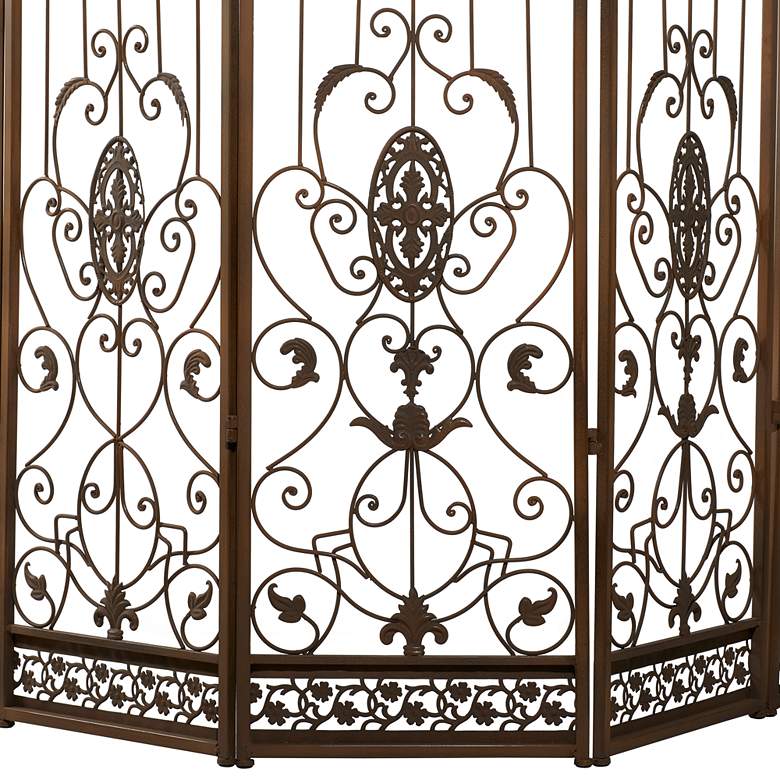Image 4 Bastille Dark Brown 80 inchH 5-Panel Arched Room Divider Screen more views