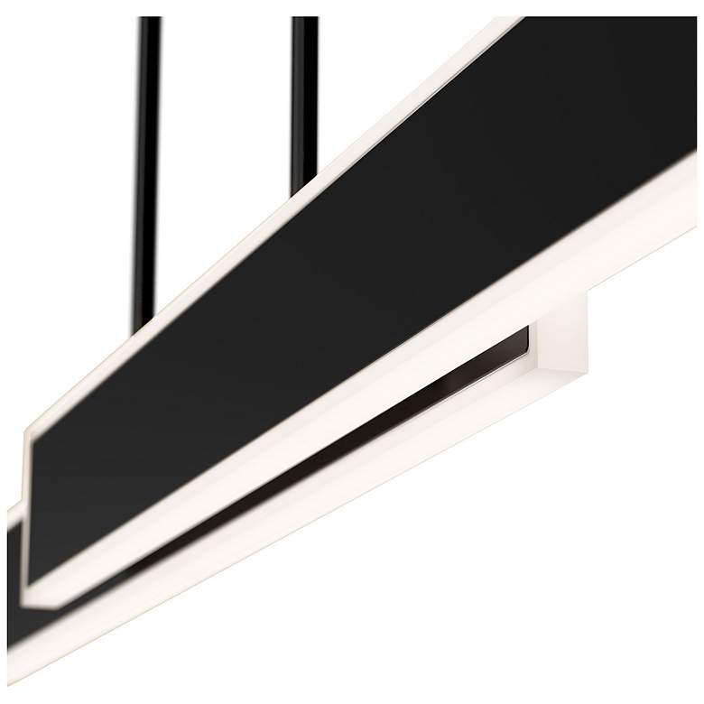 Image 3 Bastone 3.88"H x 36.25-50"W 2-Light Linear Pendant in Black more views