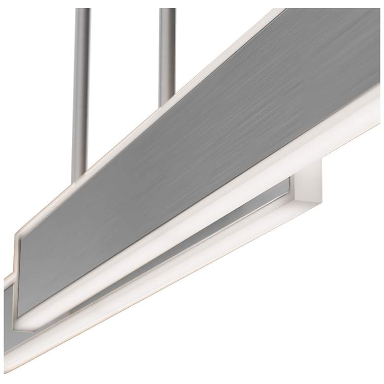 Image 3 Bastone 3.88"H x 36.25-50"W 2-Light Linear Pendant in Brushed Nickel more views