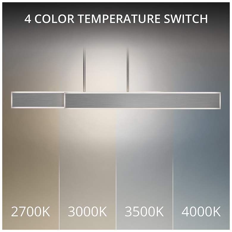 Image 4 Bastone 3.88"H x 36.25-50"W 2-Light Linear Pendant in Brushed Nickel more views