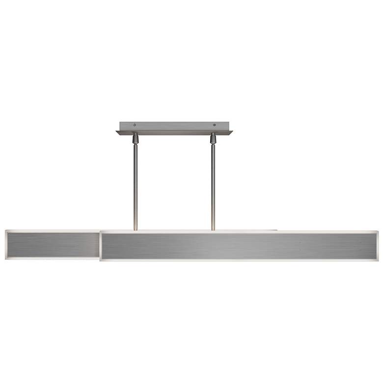 Image 2 Bastone 3.88"H x 36.25-50"W 2-Light Linear Pendant in Brushed Nickel more views