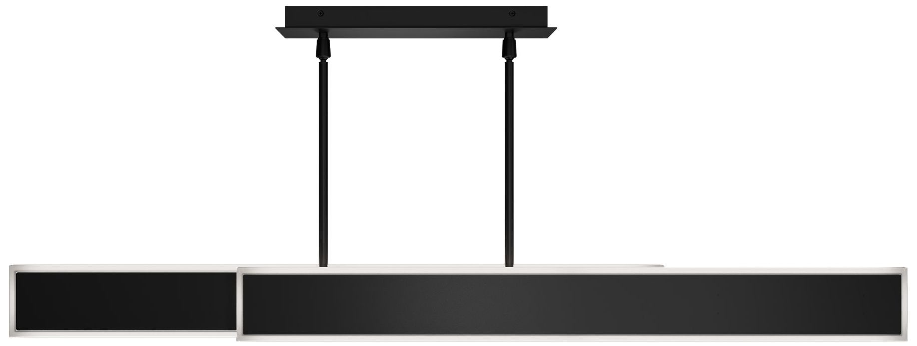 Image 2 Bastone 3.88"H x 36.25-50"W 2-Light Linear Pendant in Black more views