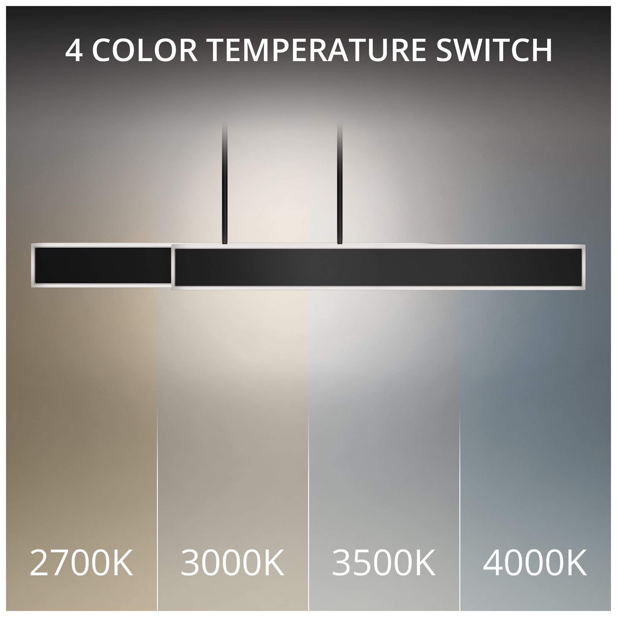 Image 4 Bastone 3.88"H x 36.25-50"W 2-Light Linear Pendant in Black more views