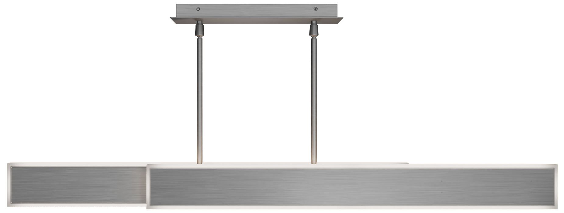 Image 2 Bastone 3.88"H x 36.25-50"W 2-Light Linear Pendant in Brushed Nic more views