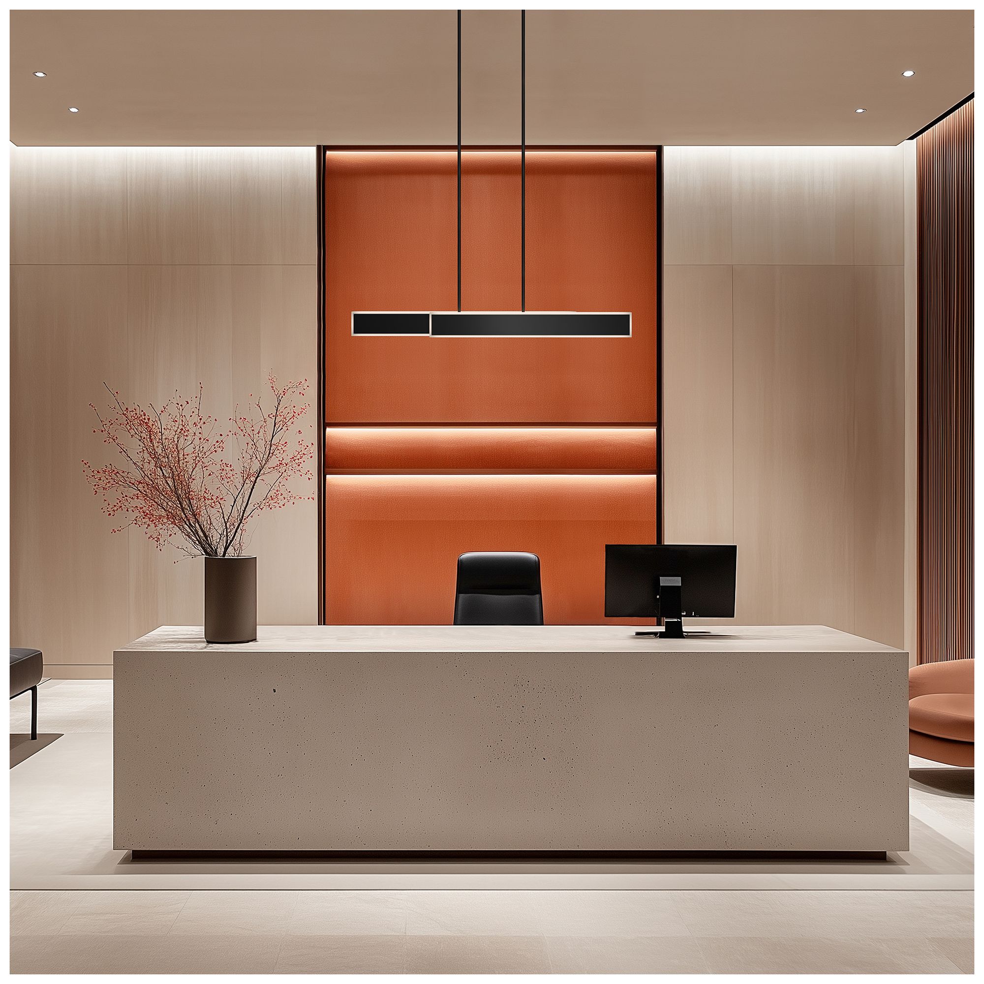 Image 6 Bastone 3.88"H x 36.25-50"W 2-Light Linear Pendant in Brushed Nic more views