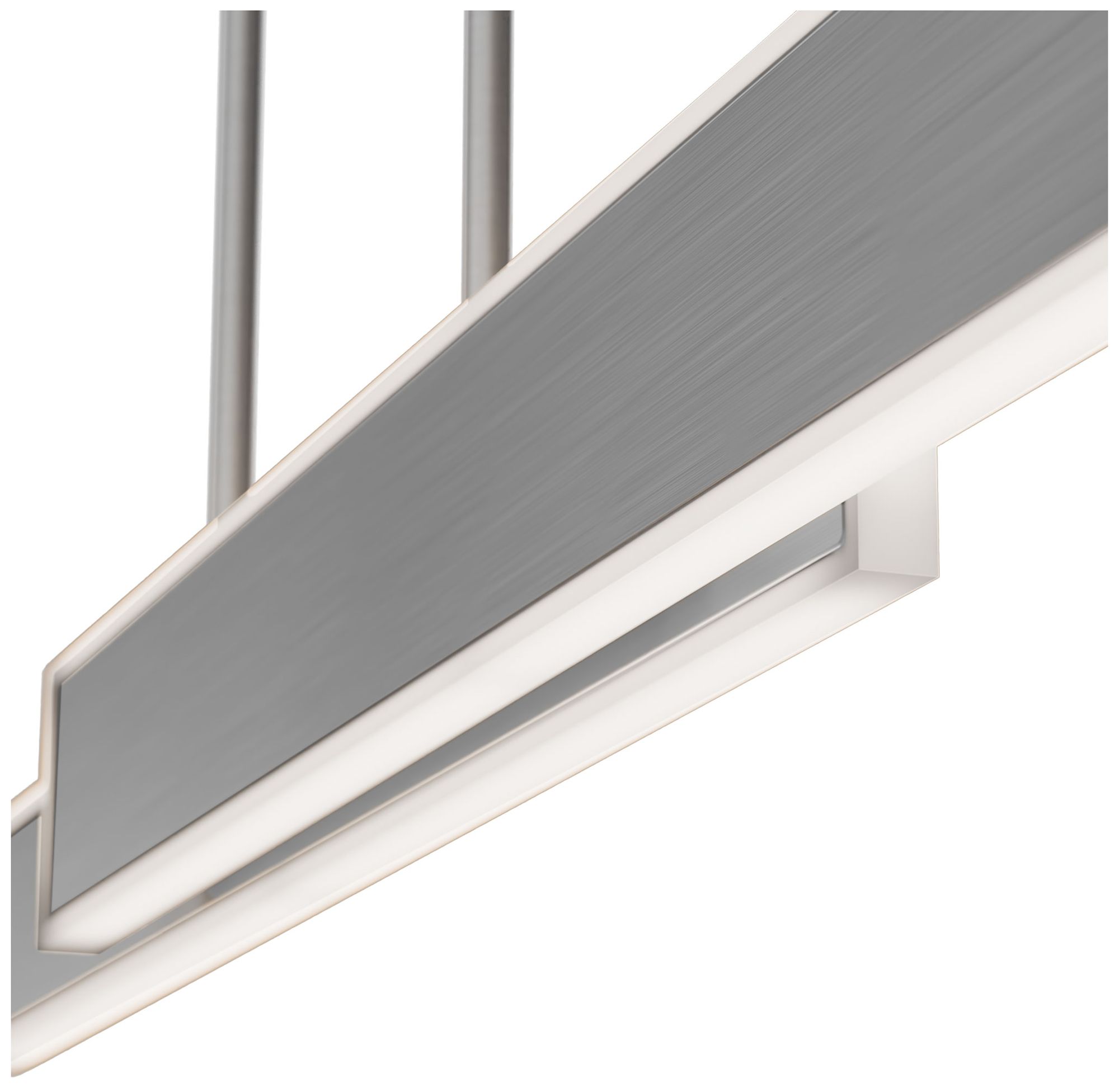 Image 3 Bastone 3.88"H x 36.25-50"W 2-Light Linear Pendant in Brushed Nic more views
