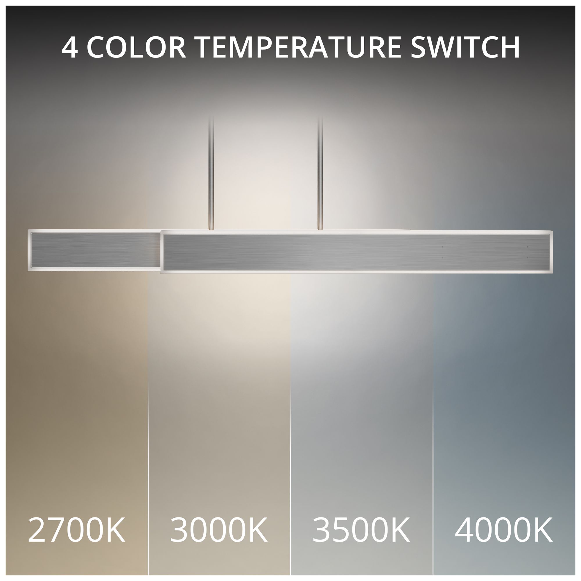Image 4 Bastone 3.88"H x 36.25-50"W 2-Light Linear Pendant in Brushed Nic more views